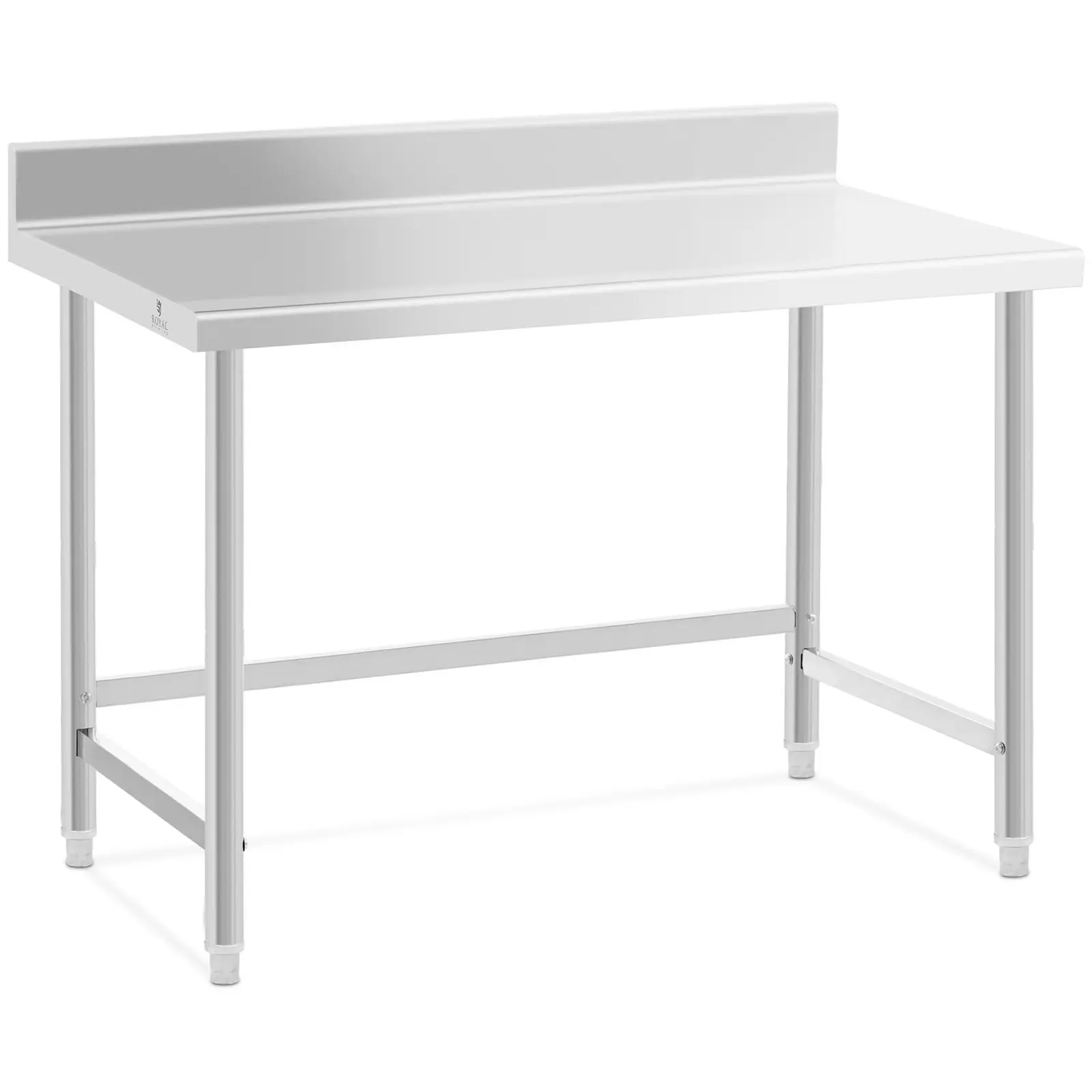 Pracovní stůl z ušlechtilé oceli 120 x 70 cm lem nosnost 93 kg - Pracovní stoly Royal Catering