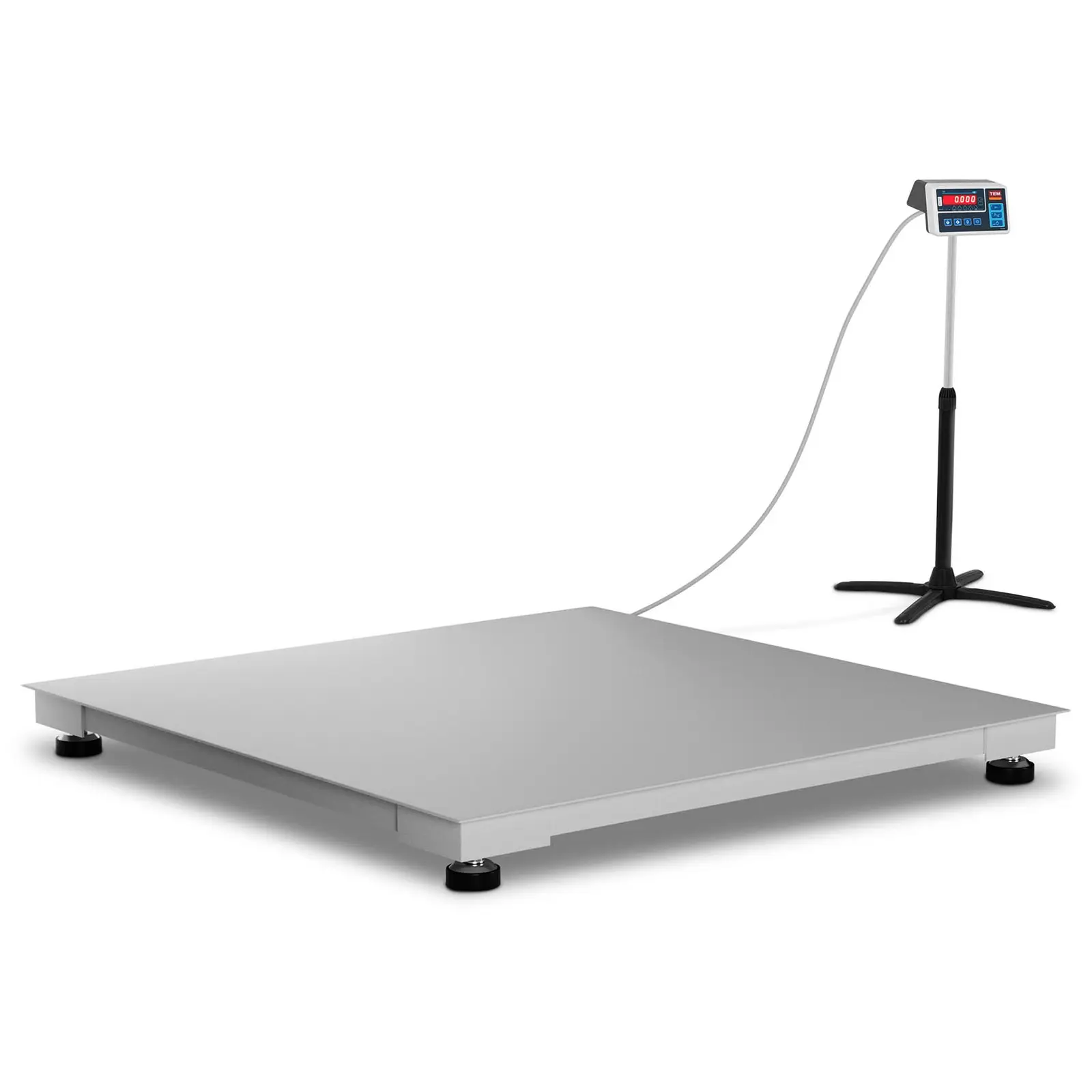Podlahová váha cejchovaná 1 500 kg / 500 g 120 x 120 cm LED - Podlahové váhy TEM