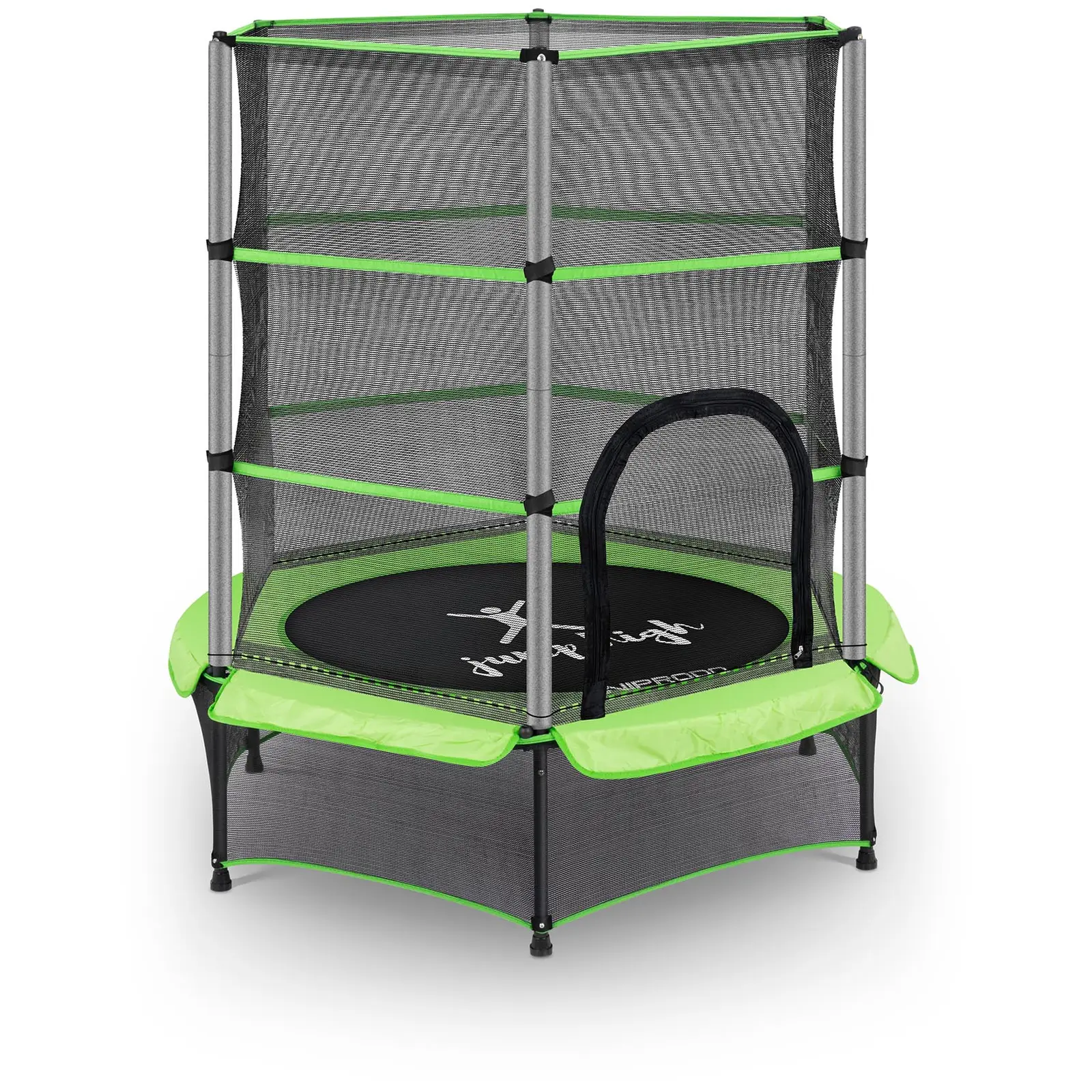 Dětská trampolína s bezpečnostní sítí 140 cm 50 kg zelená - Zahradní trampolíny Uniprodo
