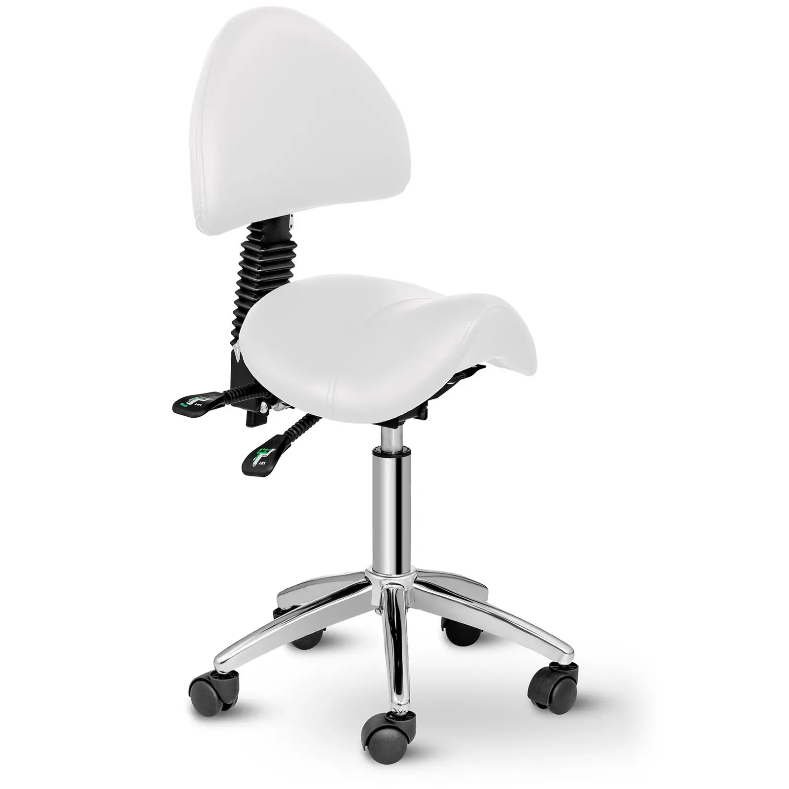 Sedlová židle 550–690 mm 150 kg Bílá - Sedlové židle physa