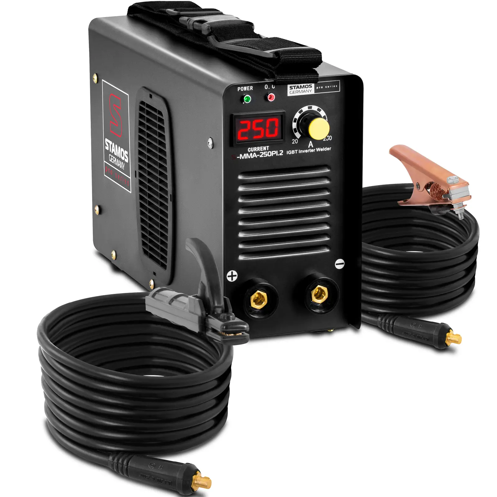 Elektrodová svářečka 250 A 8m kabel Hot Start PRO - Elektrodové svářečky Stamos Pro Series