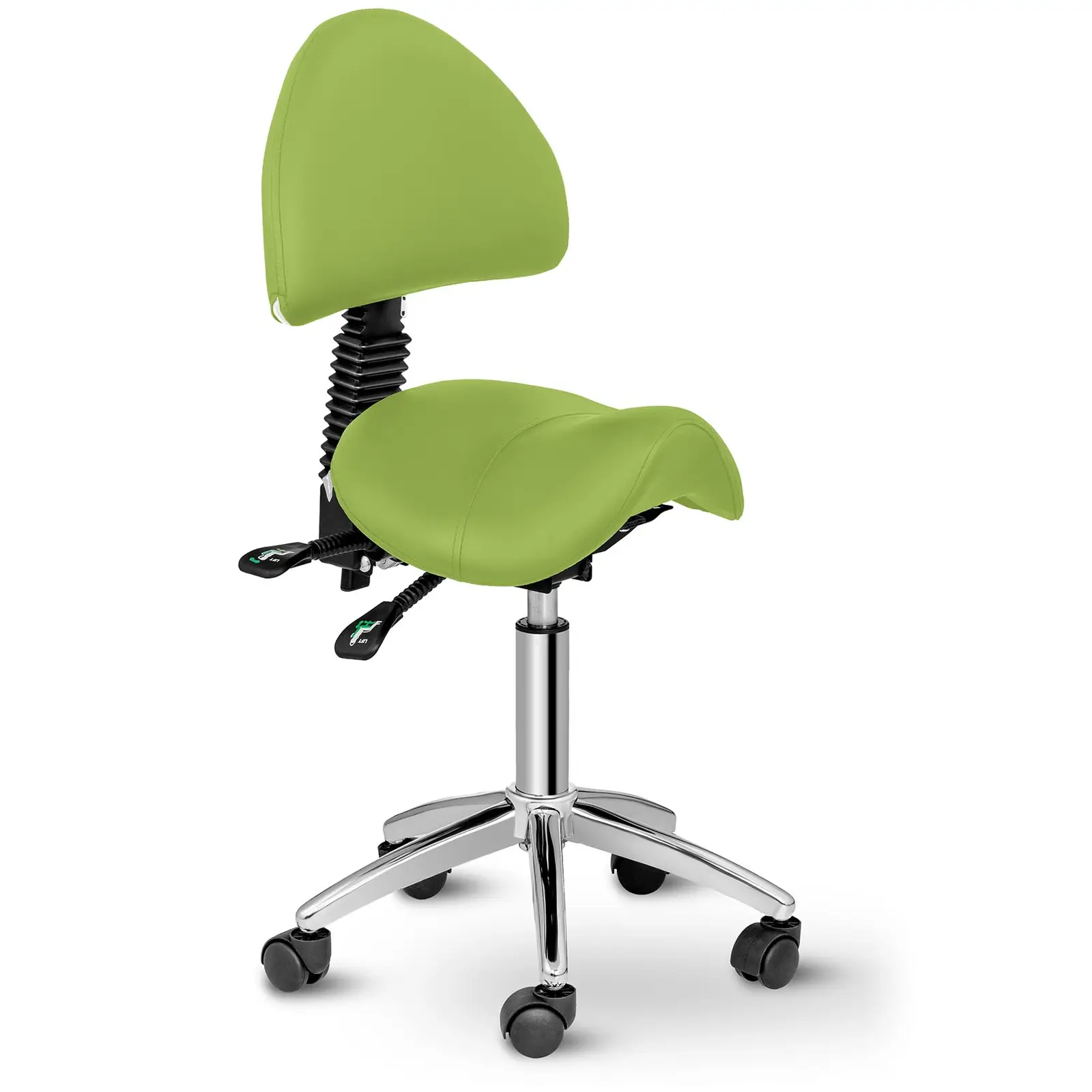 Sedlová židle 550–690 mm 150 kg světle zelená - Sedlové židle physa