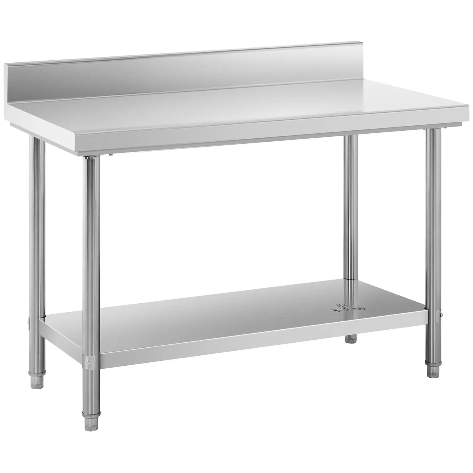 Pracovní stůl z ušlechtilé oceli 120 x 60 cm lem nosnost 198 kg - Pracovní stoly Royal Catering