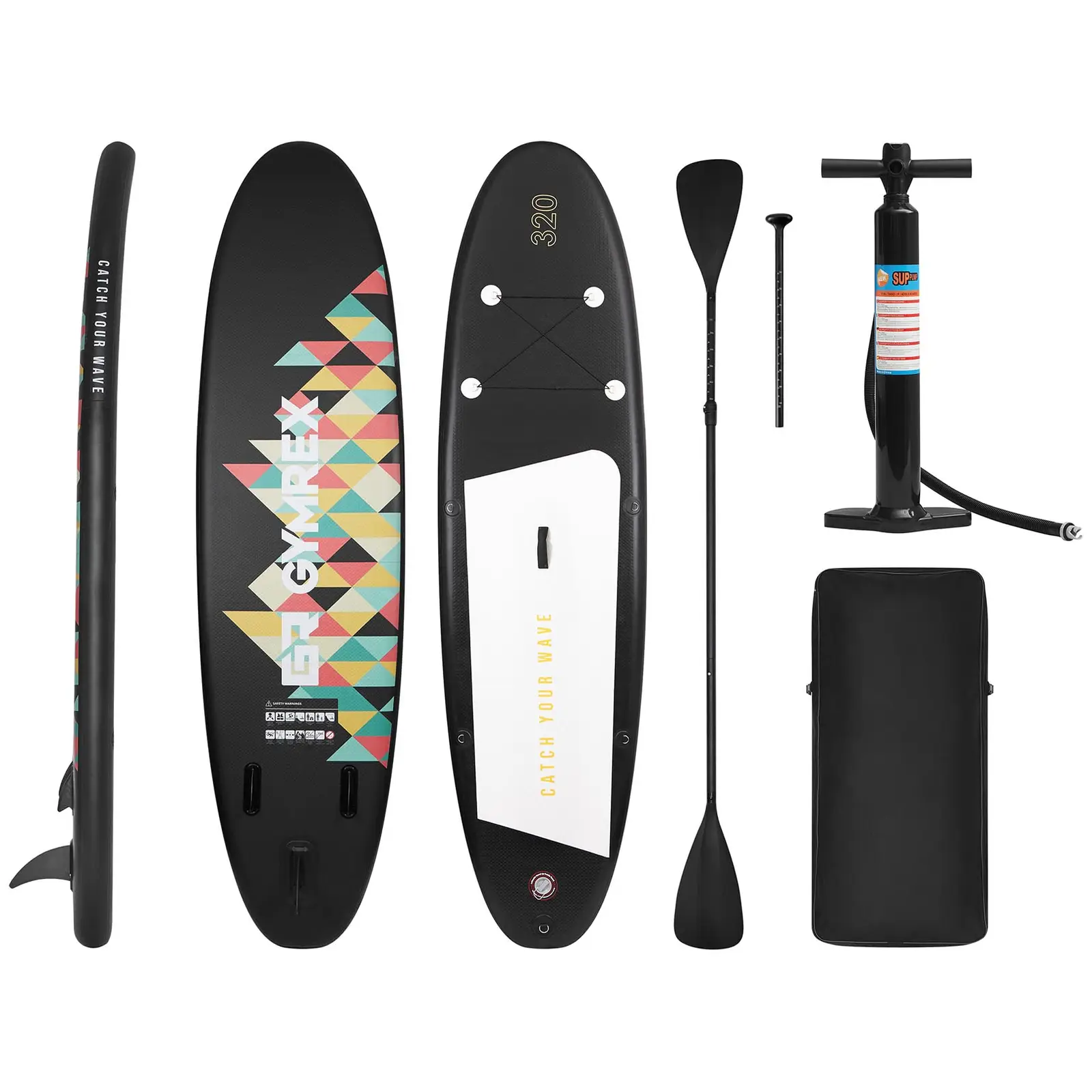 Nafukovací stand up paddleboard 130 kg černý - Vodní sporty Gymrex