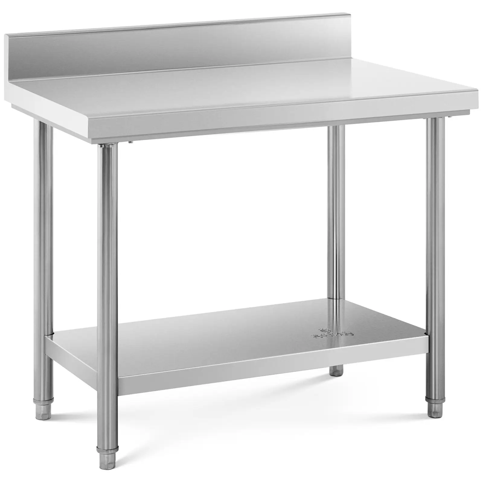 Pracovní stůl z ušlechtilé oceli 100 x 60 cm s lemem nosnost 114 kg - Pracovní stoly Royal Catering