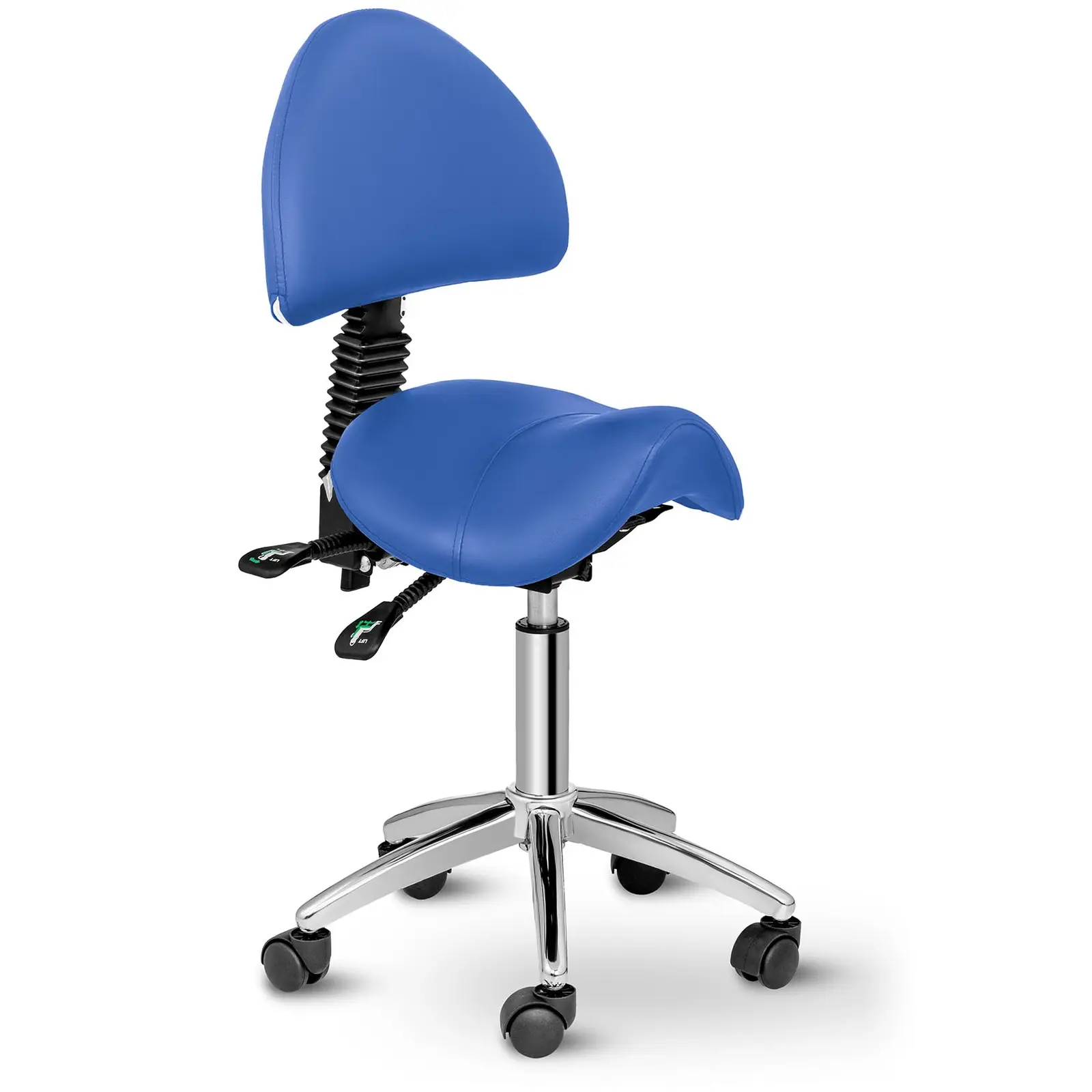 Sedlová židle 550–690 mm 150 kg modrá - Sedlové židle physa