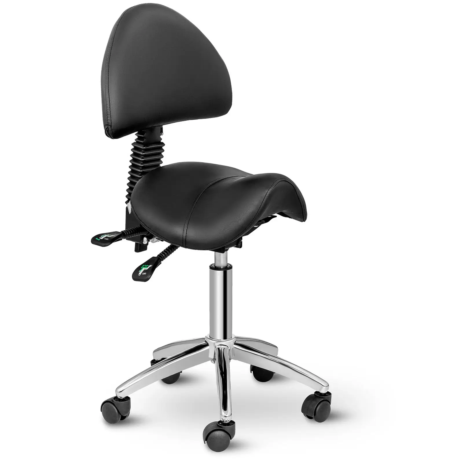Sedlová židle 550–690 mm 150 kg černá - Sedlové židle physa